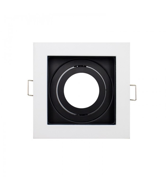 Aro Empotrable Basculante MAXLED Cuadrado Blanco/Negro