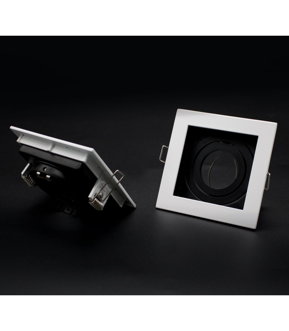 Aro Empotrable Basculante MAXLED Cuadrado Blanco/Negro