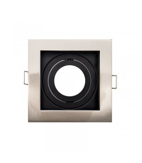 Aro Empotrable Basculante MAXLED Cuadrado Níquel/Negro