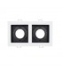 Aro Empotrable Basculante Doble MAXLED Rectangular Blanco/Negro