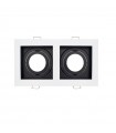 Aro Empotrable Basculante Doble MAXLED Rectangular Blanco/Negro