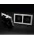 Aro Empotrable Basculante Doble MAXLED Rectangular Blanco/Negro