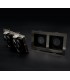 Aro Empotrable Basculante Doble MAXLED Rectangular Níquel/Negro