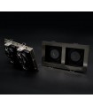 Aro Empotrable Basculante Doble MAXLED Rectangular Níquel/Negro
