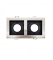Aro Empotrable Basculante Doble MAXLED Rectangular Níquel/Negro