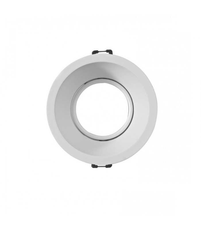Aro Empotrable Basculante Aluminio Cúpula Redondo Blanco