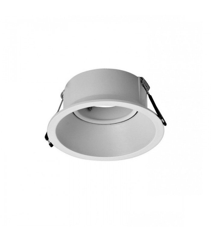Aro Empotrable Basculante Aluminio Cúpula Redondo Blanco