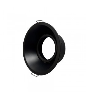 Aro Empotrable Basculante Aluminio Cúpula Redondo Negro