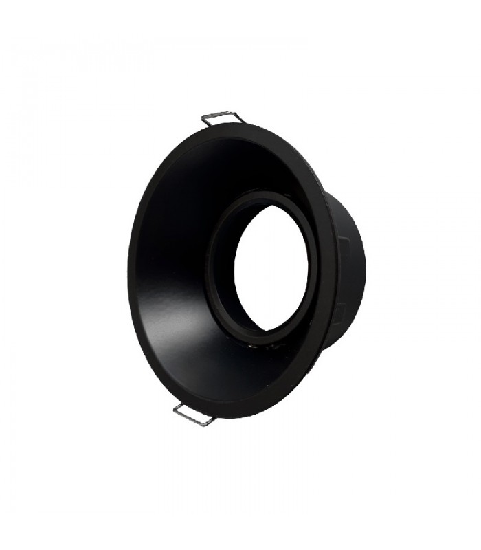 Aro Empotrable Basculante Aluminio Cúpula Redondo Negro