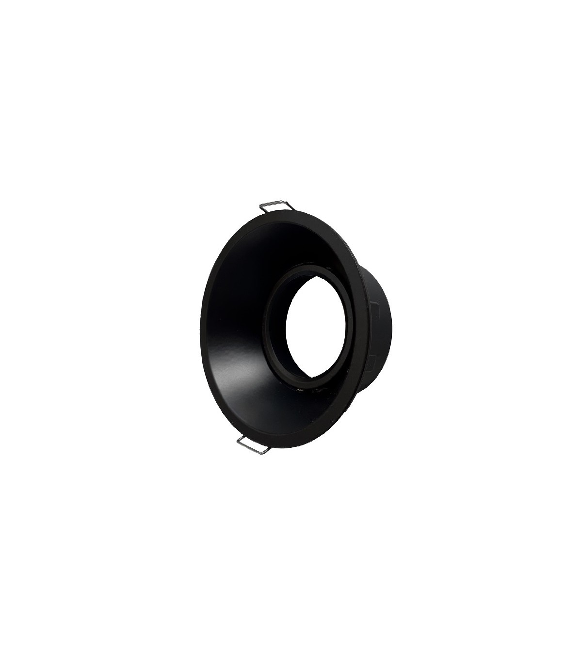 Aro Empotrable Basculante Aluminio Cúpula Redondo Negro