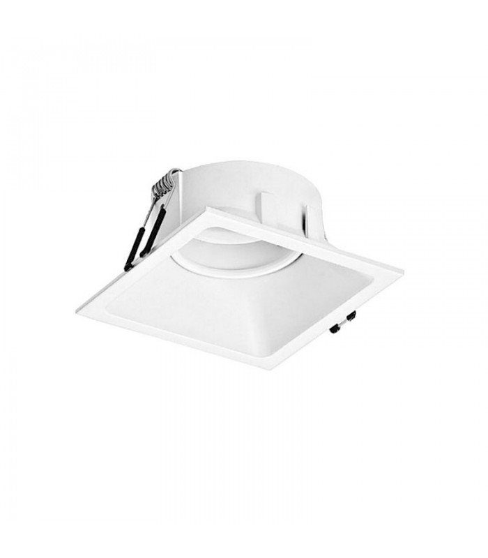 Aro Empotrable Basculante Aluminio Cúpula Cuadrado Blanco