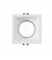 Aro Empotrable Basculante Aluminio Cúpula Cuadrado Blanco