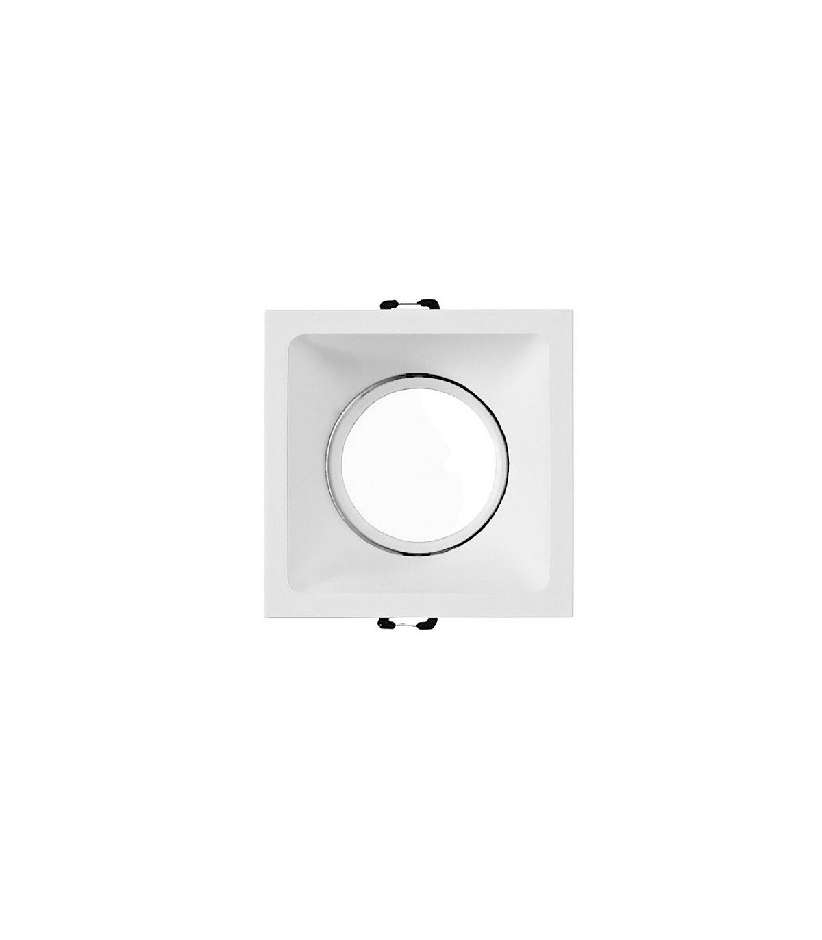 Aro Empotrable Basculante Aluminio Cúpula Cuadrado Blanco