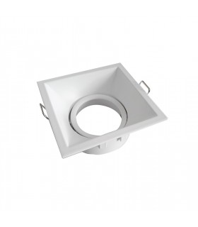 Aro Empotrable Basculante Aluminio Cúpula Cuadrado Blanco