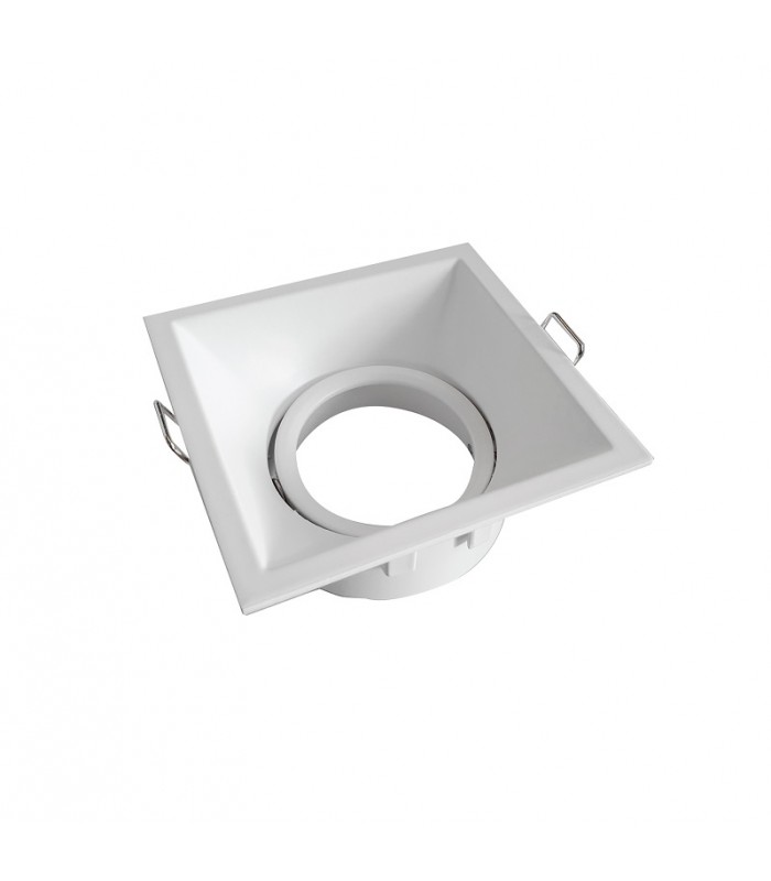 Aro Empotrable Basculante Aluminio Cúpula Cuadrado Blanco