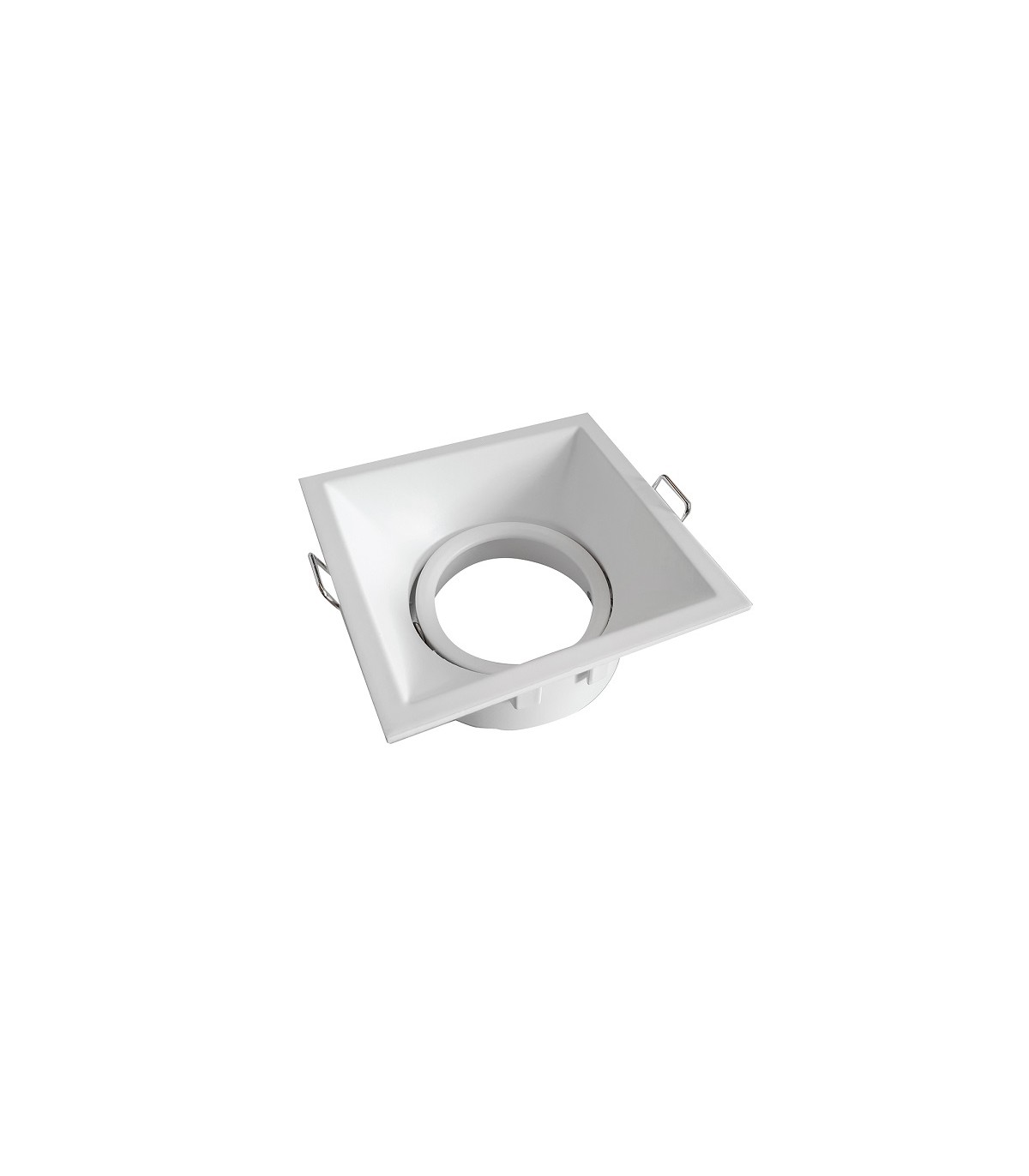Aro Empotrable Basculante Aluminio Cúpula Cuadrado Blanco