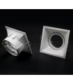 Aro Empotrable Basculante Aluminio Cúpula Cuadrado Blanco