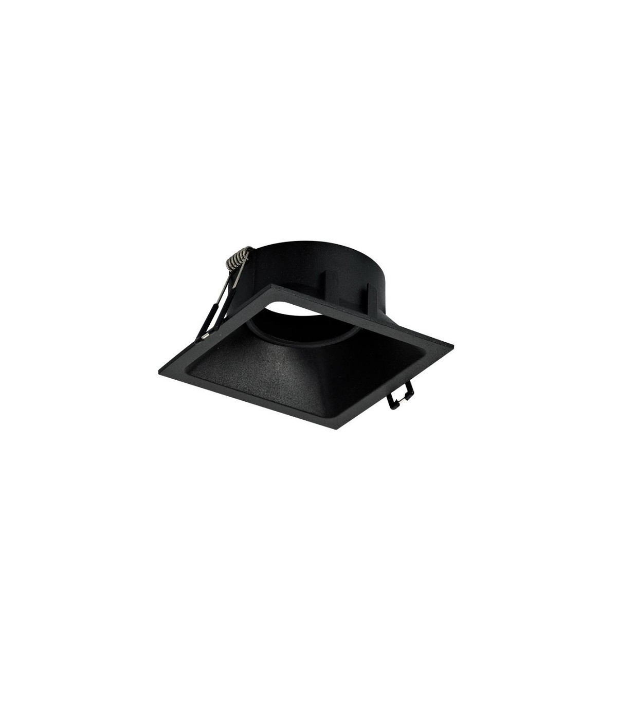 Aro Empotrable Basculante Aluminio Cúpula Cuadrado Negro