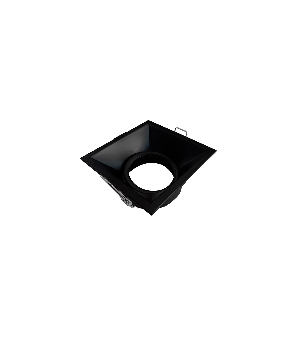 Aro Empotrable Basculante Aluminio Cúpula Cuadrado Negro