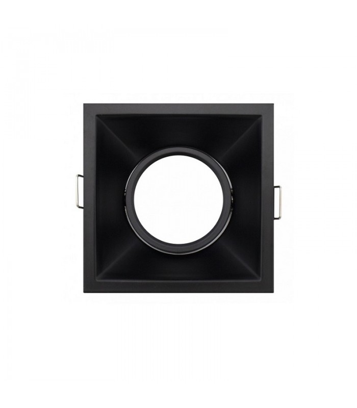Aro Empotrable Basculante Aluminio Cúpula Cuadrado Negro