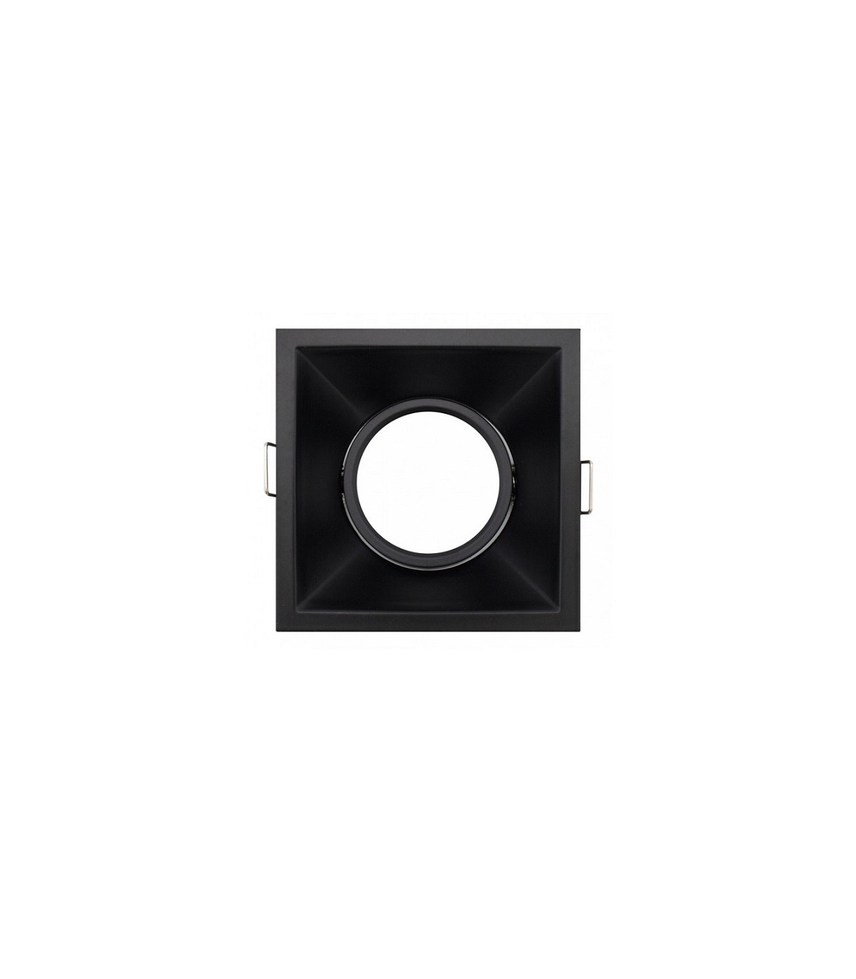 Aro Empotrable Basculante Aluminio Cúpula Cuadrado Negro