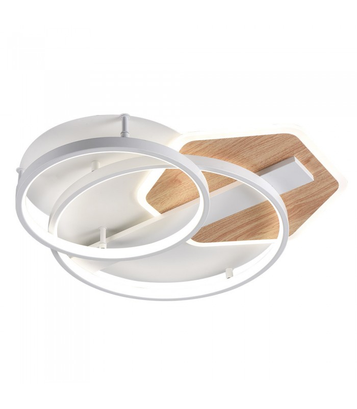 Plafón Led TROFA 120W 10200Lm Blanco/Haya CCT