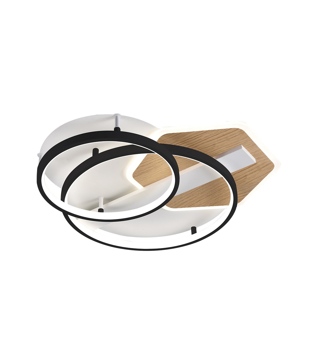 Plafón Led TROFA 120W 10200Lm Negro/Madera CCT