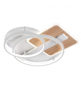 Plafón Led AZORES 120W 10200Lm Blanco/Haya CCT