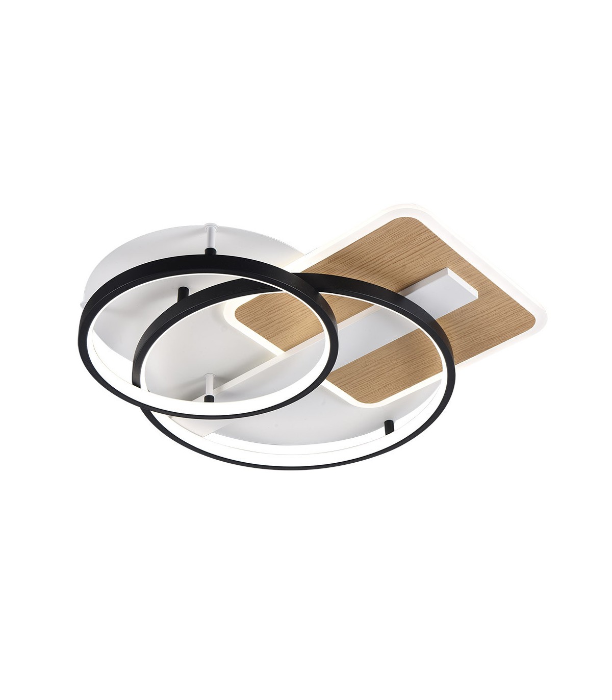 Plafón Led AZORES 120W 10200Lm Negro/Madera CCT