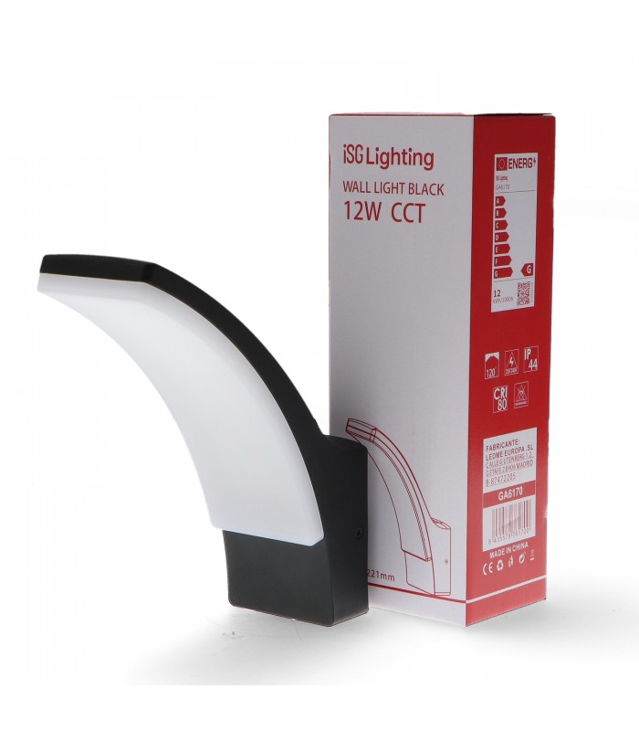 Aplique de Pared Led WINNI BLACK 12W 960Lm IP54 CCT