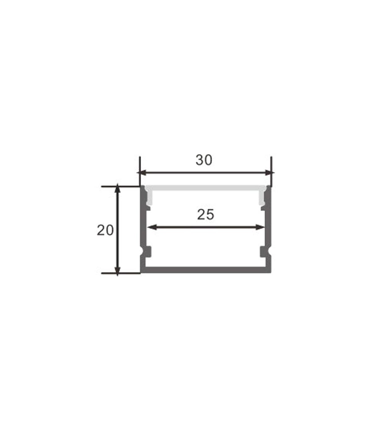Perfil Aluminio ROK Lacado Blanco Superficie -2 Metros-