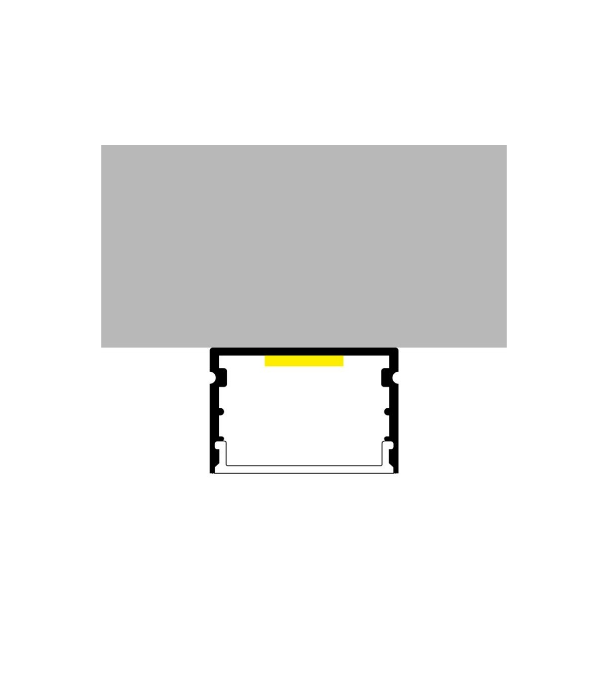 Perfil Aluminio ROK Lacado Blanco Superficie -2 Metros-