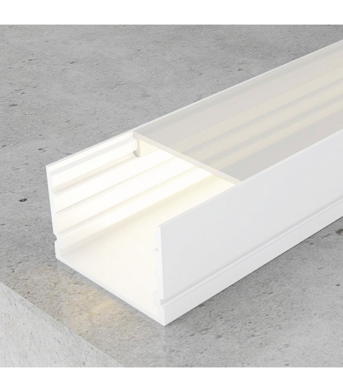 Perfil Aluminio ROK Lacado Blanco Superficie -2 Metros-