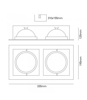Aro Cardan Doble Para Bombilla Led AR111