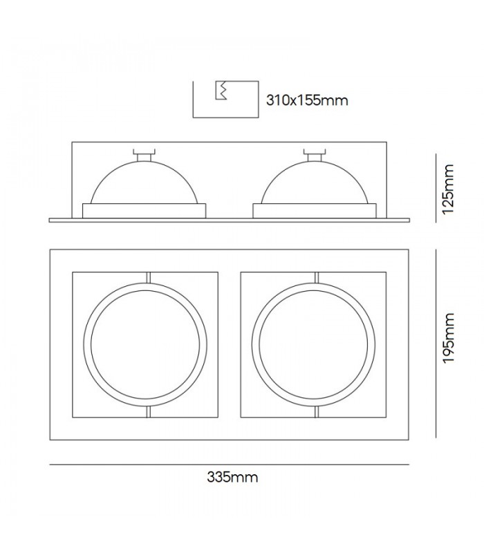 Aro Cardan Doble Para Bombilla Led AR111