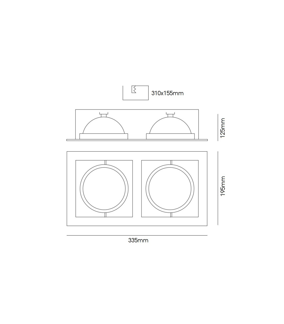 Aro Cardan Doble Para Bombilla Led AR111