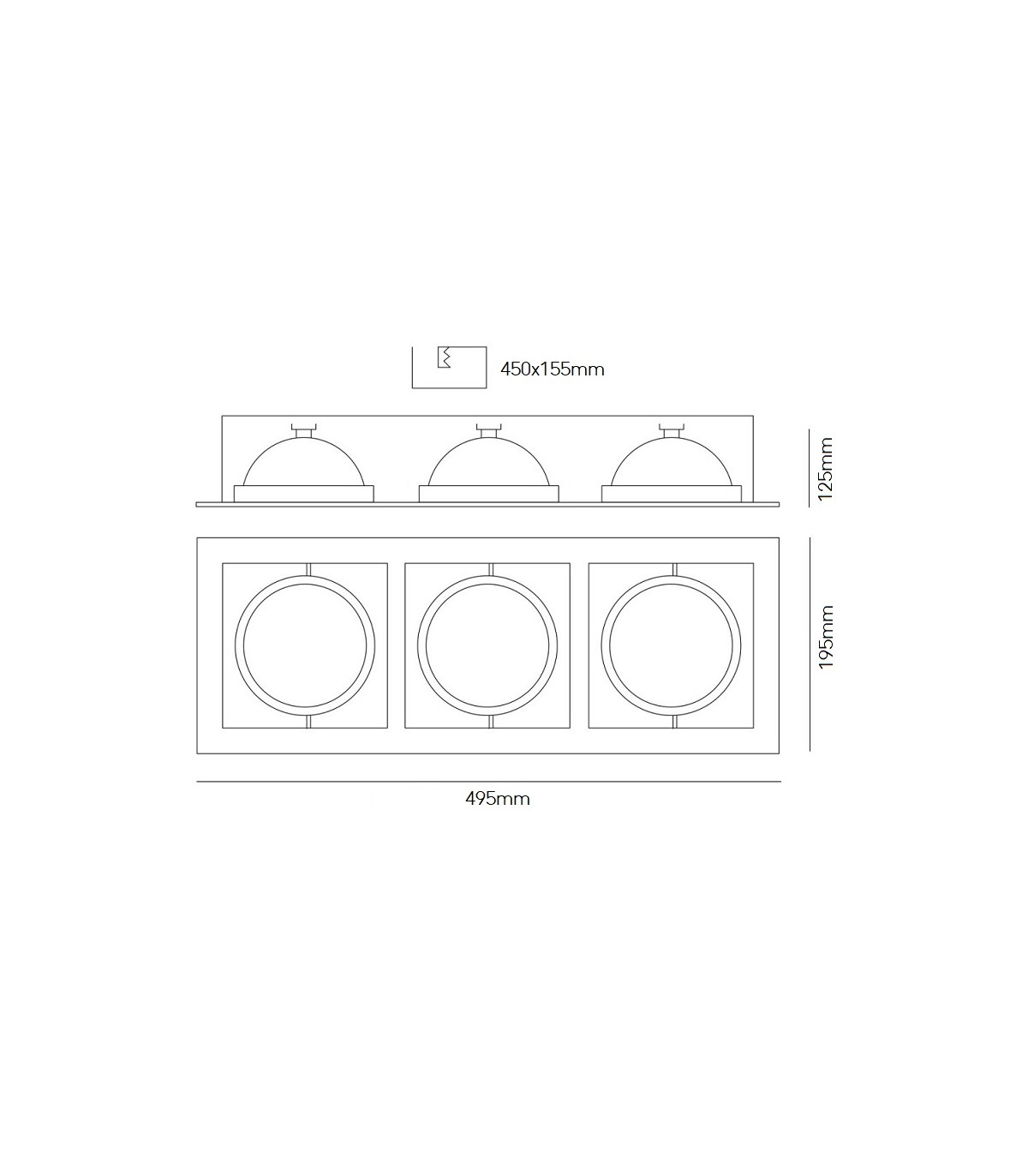 Aro Cardan Triple Para Bombilla Led AR111