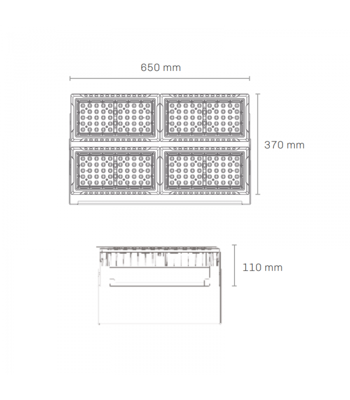 Foco Modular Led CRATEX 400W 52000Lm 60º IP65