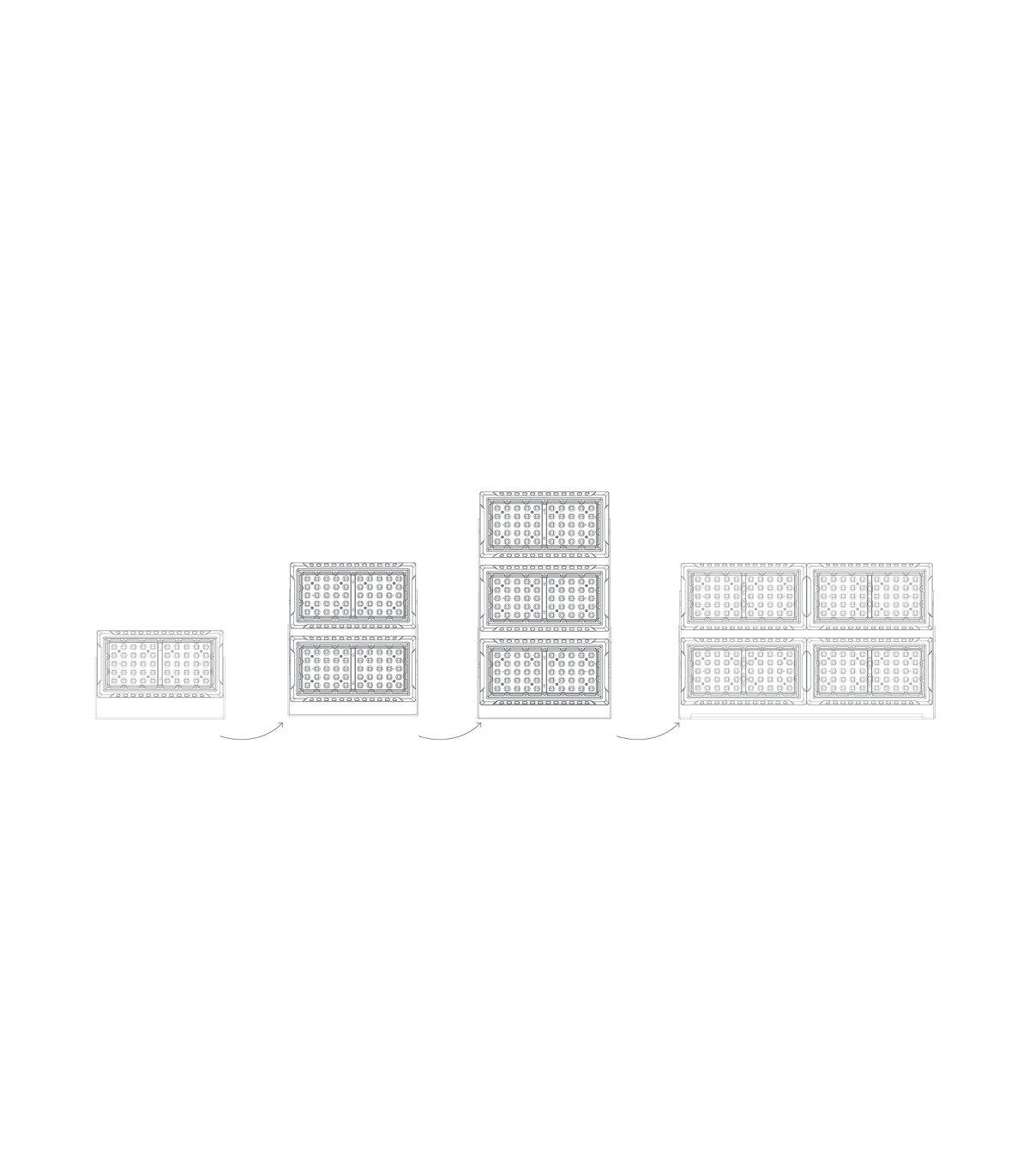 Foco Modular Led CRATEX 300W 39000Lm 60º IP65