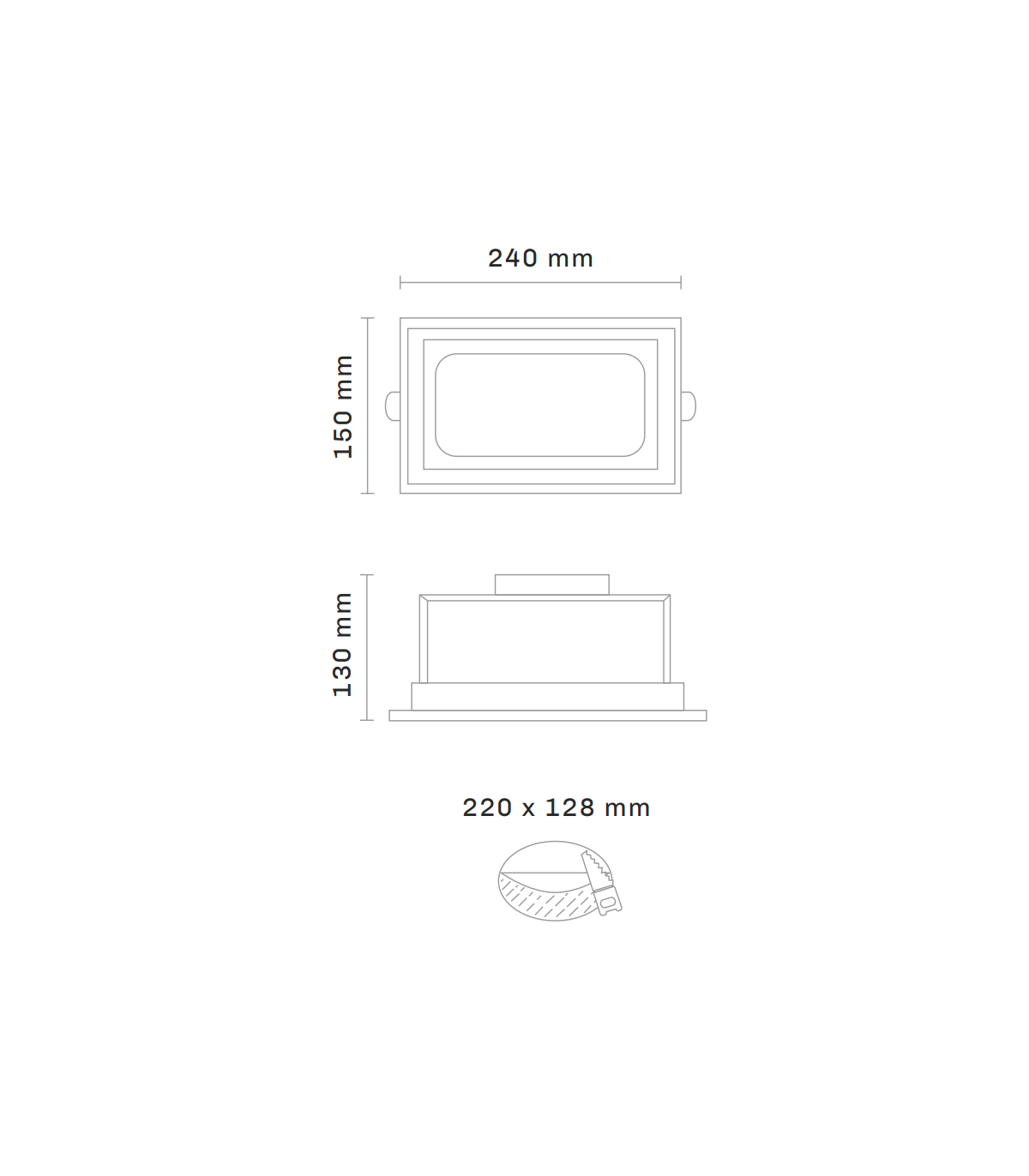 Foco Empotrable Rectangular AVANCE 38W 4180Lm IP20