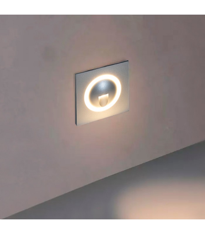 Baliza Led de Empotrar PARED CUADRADA 3W 150LM 45º IP20 Plata