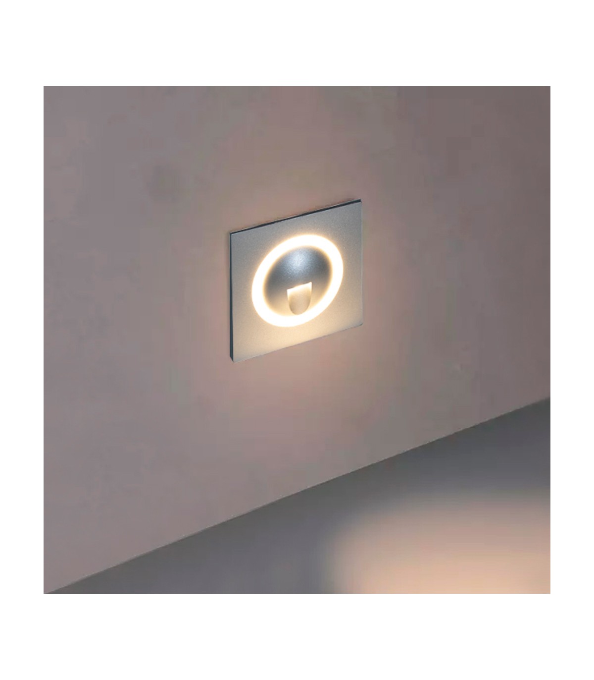 Baliza Led de Empotrar PARED CUADRADA 3W 150LM 45º IP20 Plata