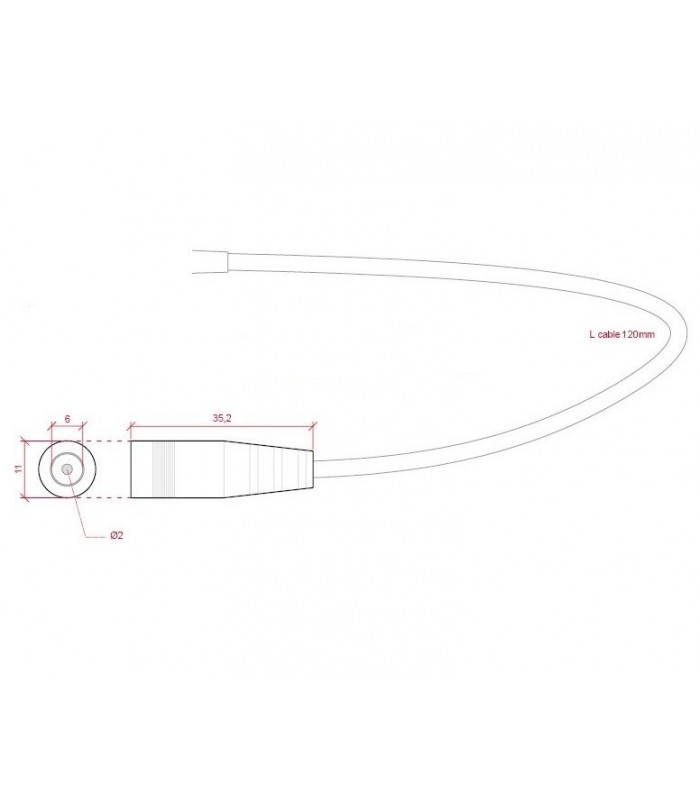 Conector para tiras LED DC hembra.