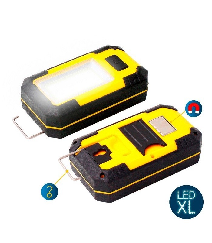 LINTERNA LED CON GANCHO E IMAN COB 8W 500 LUMENS