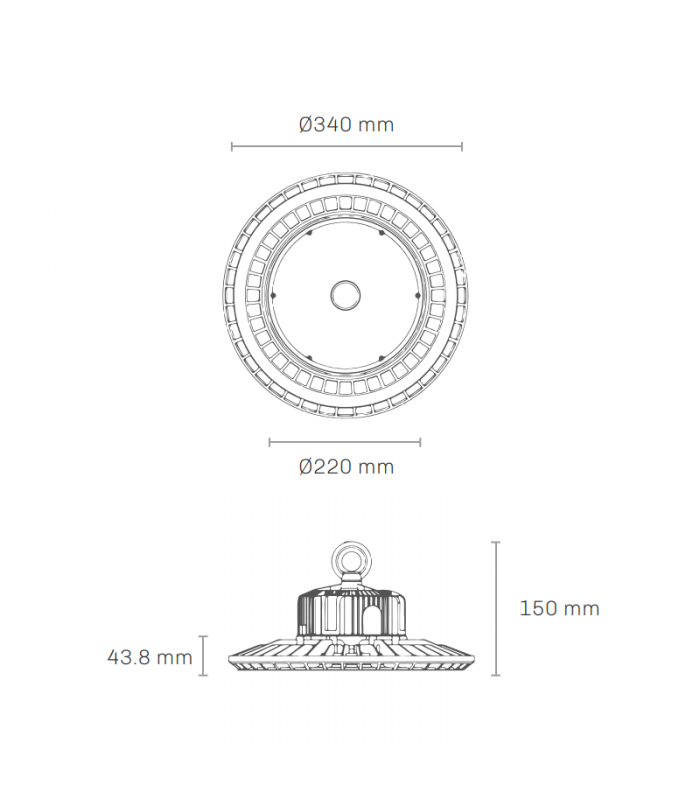 Campana UFO ONE SAMSUNG 150W 19000Lm 120º IP65