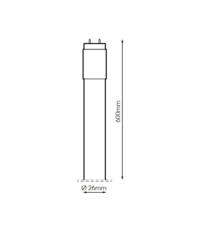 Tubo LED LUXTAR T8 60cm 9W 900Lm IP20 G13