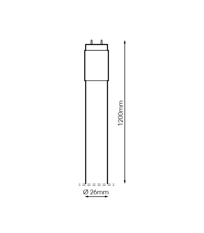 Tubo LED LUXTAR T8 120cm 18W 1800Lm IP20 G13