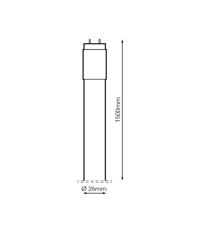 Tubo LED LUXTAR T8 150cm 24W 2400Lm IP20 G13