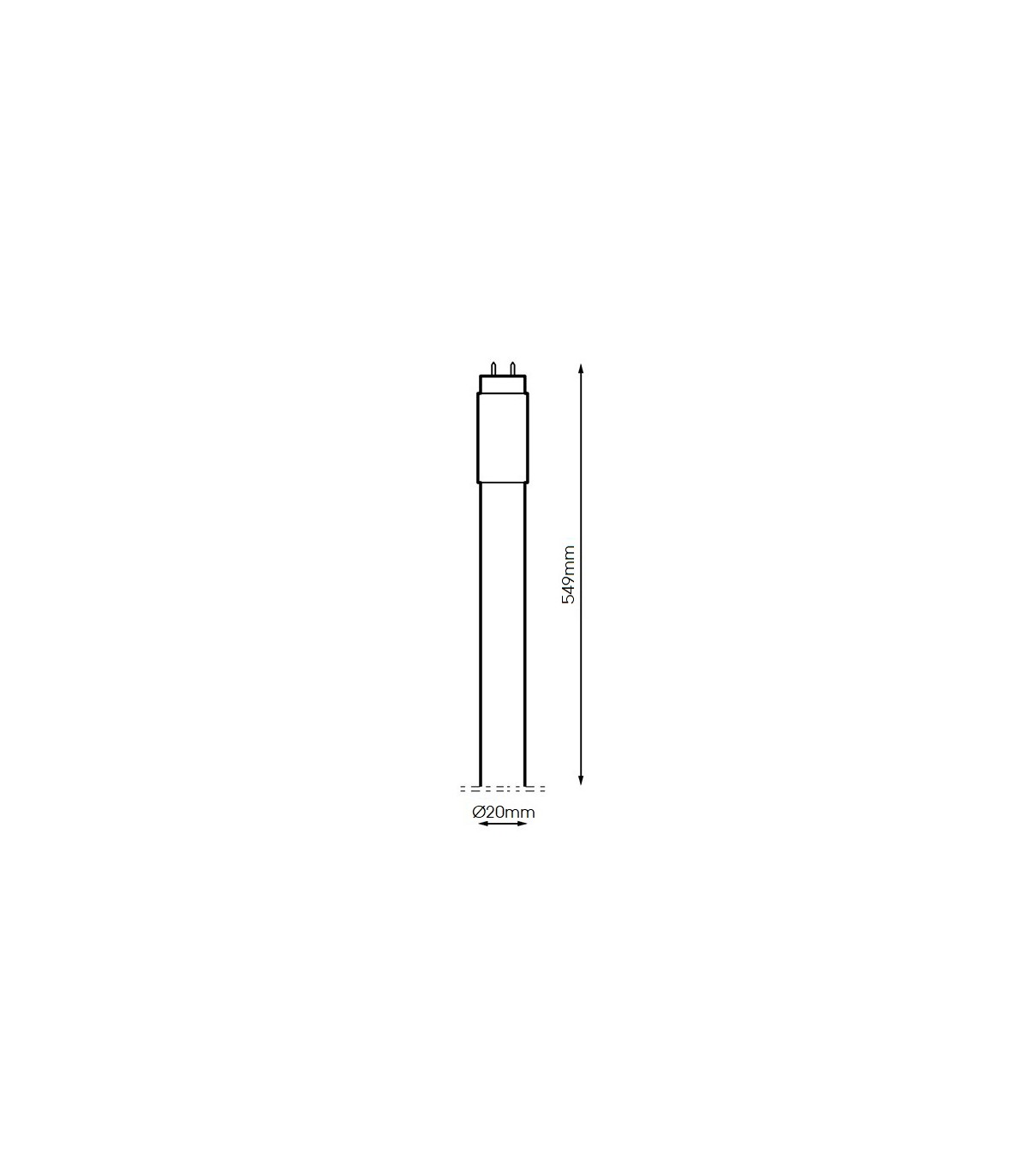 Tubo LED LUXTAR T5 549mm 9W 810Lm 300º IP20 G5