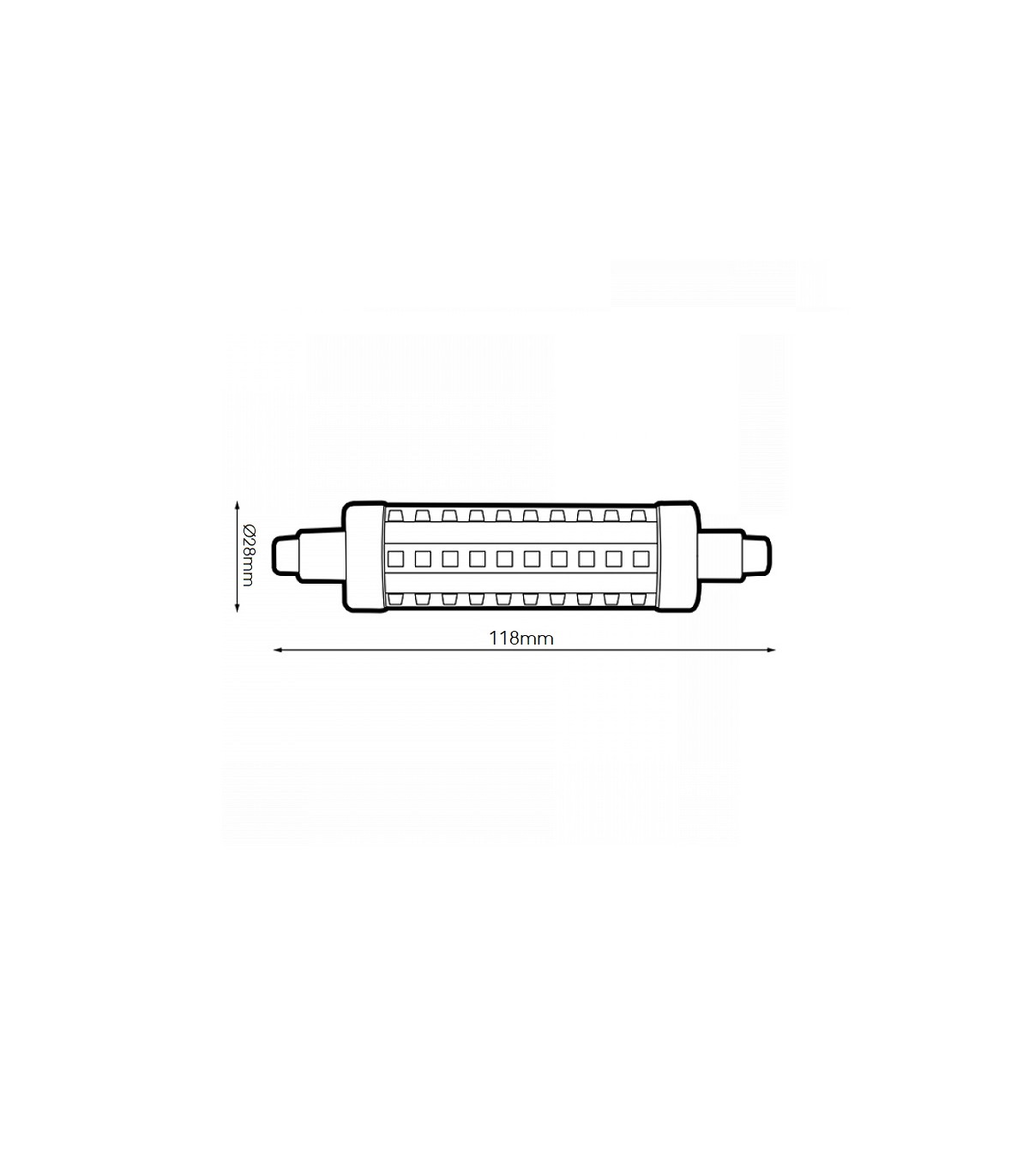Bombilla Led R7S LUXTAR 14W 118mm 1600Lm 200º